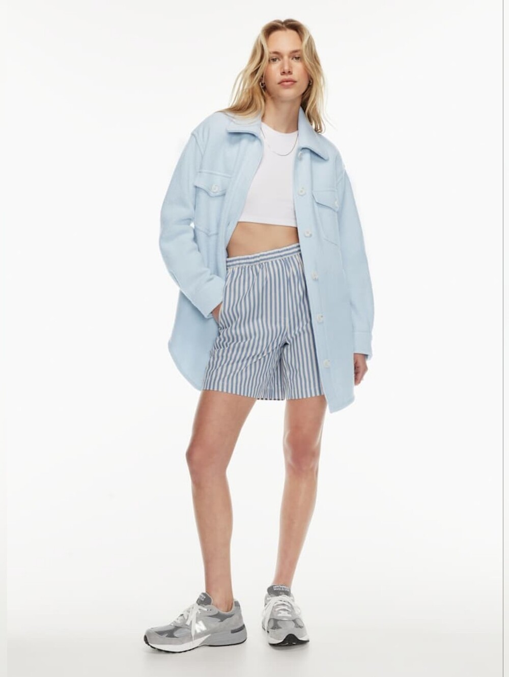 aritzia ganma shirt jacket Wilfred pastel blue
